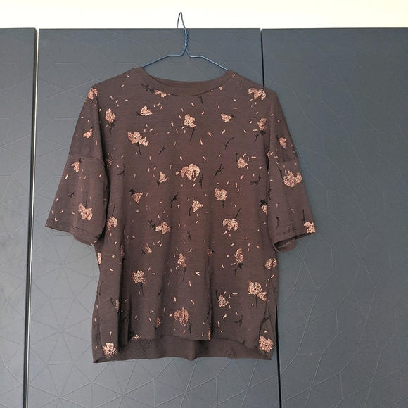 Grey Floral T-shirt | Zara - Picture 1 of 7